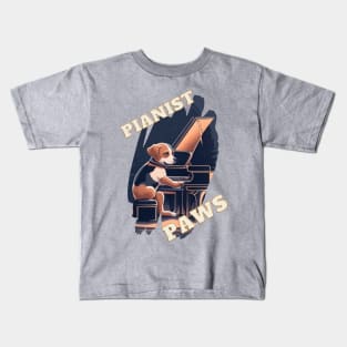 Piano-playing Dog: "Pianist Paws" Kids T-Shirt